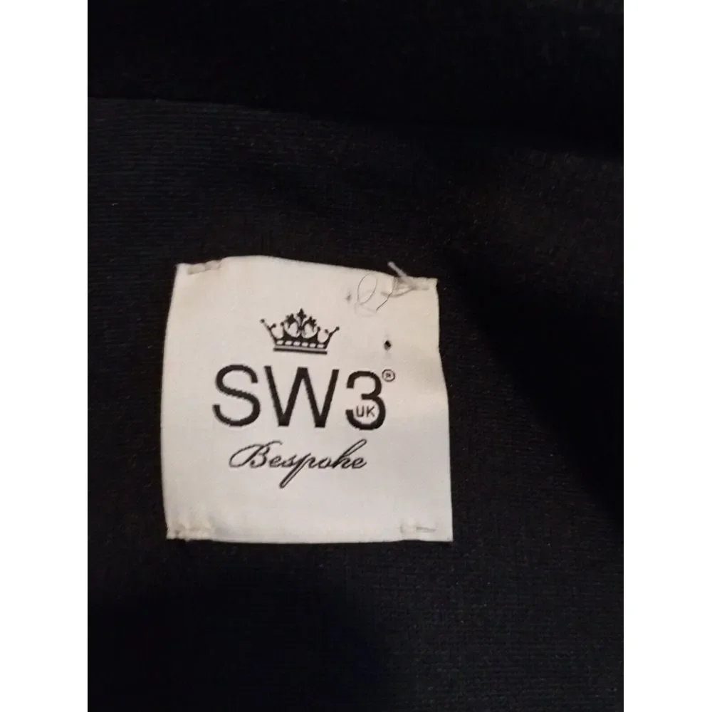 SW3 Bespoke Women's Zip-Front‎ Stretch Long Sleeve Moto Jacket Size P Black